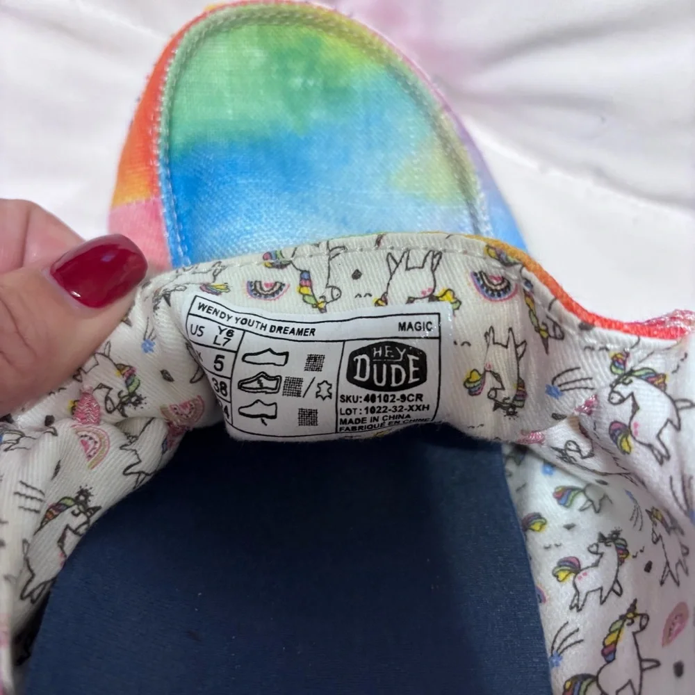 Hey Dude Wendy Dreamer Kids Rainbow Moccasins Comfortable Slip-On Shoes